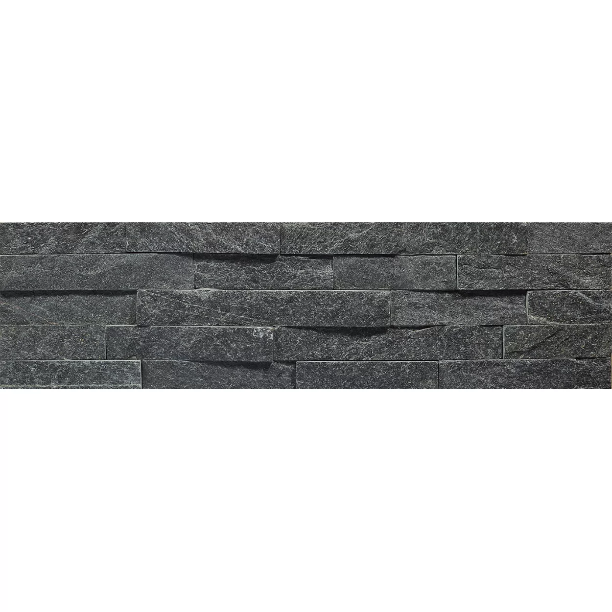 плитка из натурального камня кварцит черный, панель 600 x 150 x 15-20 мм (0.63 м2 в уп.), уп.