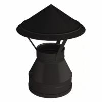 зонт vbr с изоляцией d=120/220, aisi 321/439, 0,8/0,5 мм black (вулкан)