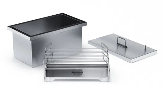 коптильня grillux smoky boom 536*316*288 двухъярусная сталь 1,5мм