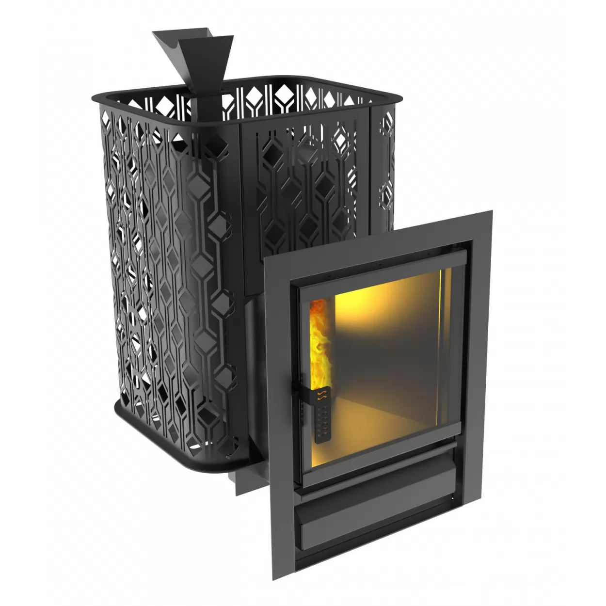 печь для бани из нерж. varna 16 с закрытой каменкой (black stove) до 16 м3