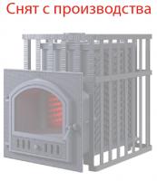 чугунная печь для бани gfs зк-45 (м) в сетке (техно лит) до 45 м3