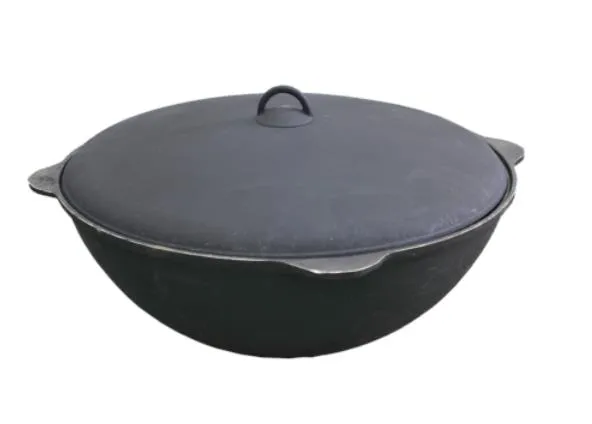 чаша азиатская чугунная (казан), с крышкой, 12 л
